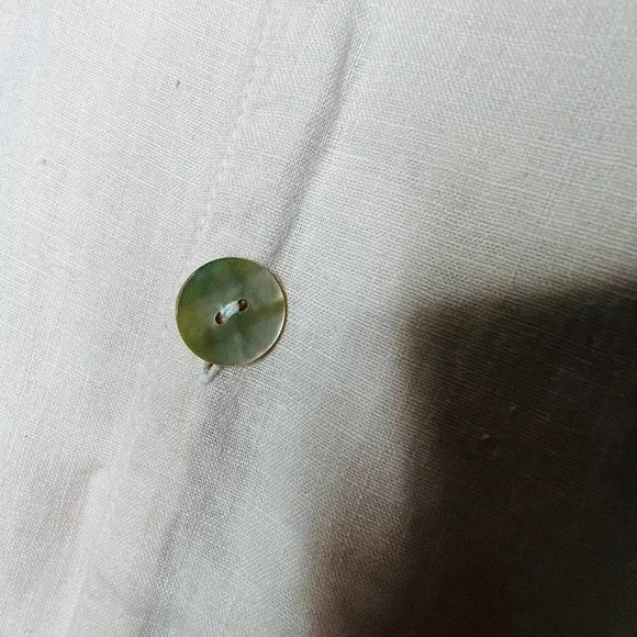 FLAX by Jeanne Engelhart Button Down Shirt 100% Linen SMALL Light Pink Oversized - Picture 3 of 8